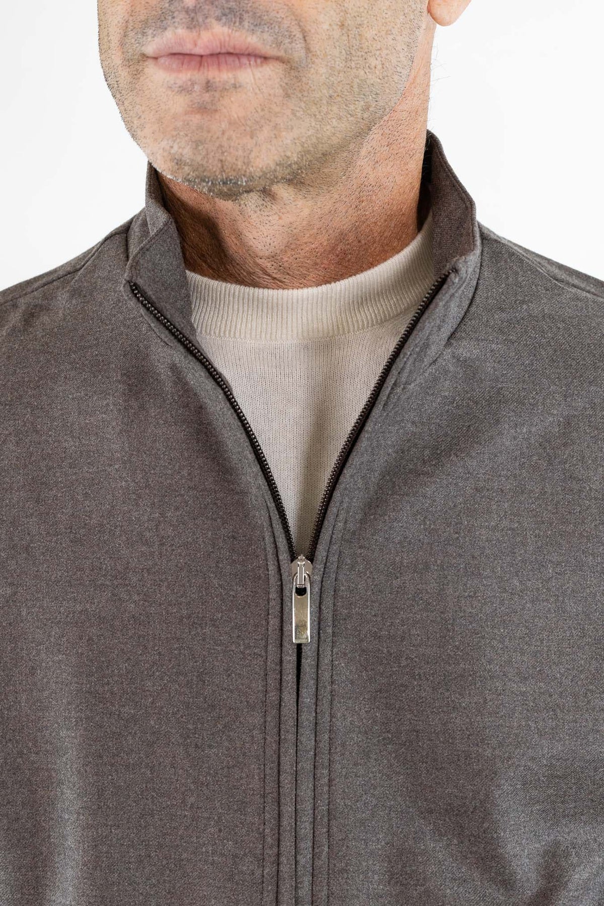GUARINO Giubbino Tessuto Jersely® Loro Piana Tortora