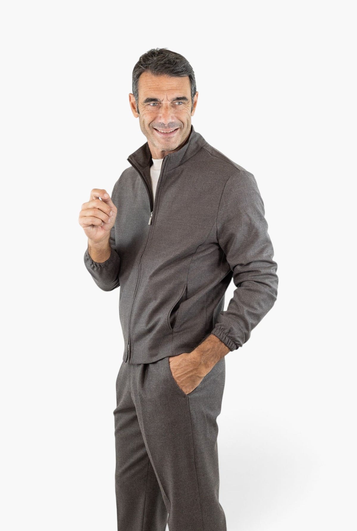GUARINO Giubbino Tessuto Jersely® Loro Piana Tortora