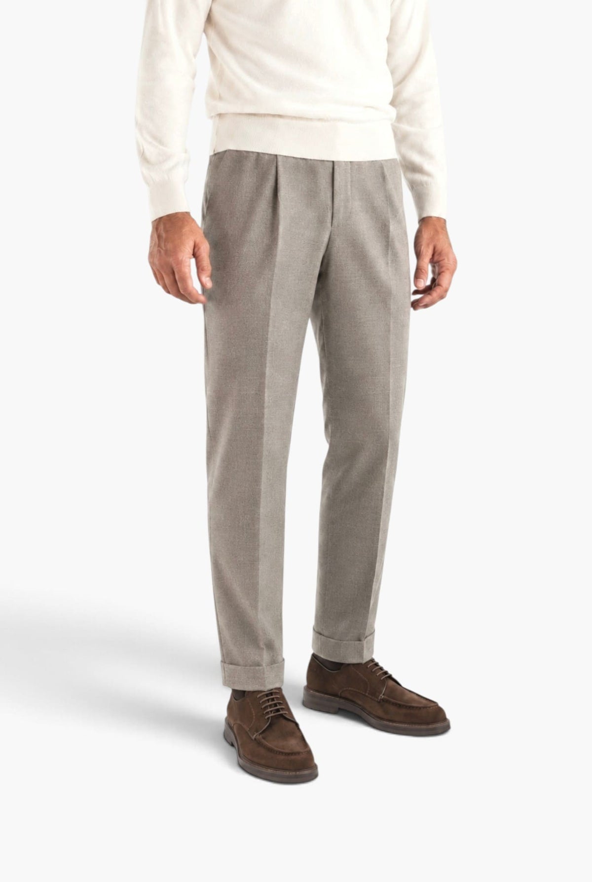 GUARINO Pantaloni Tessuto Jersely® Loro Piana Taupe