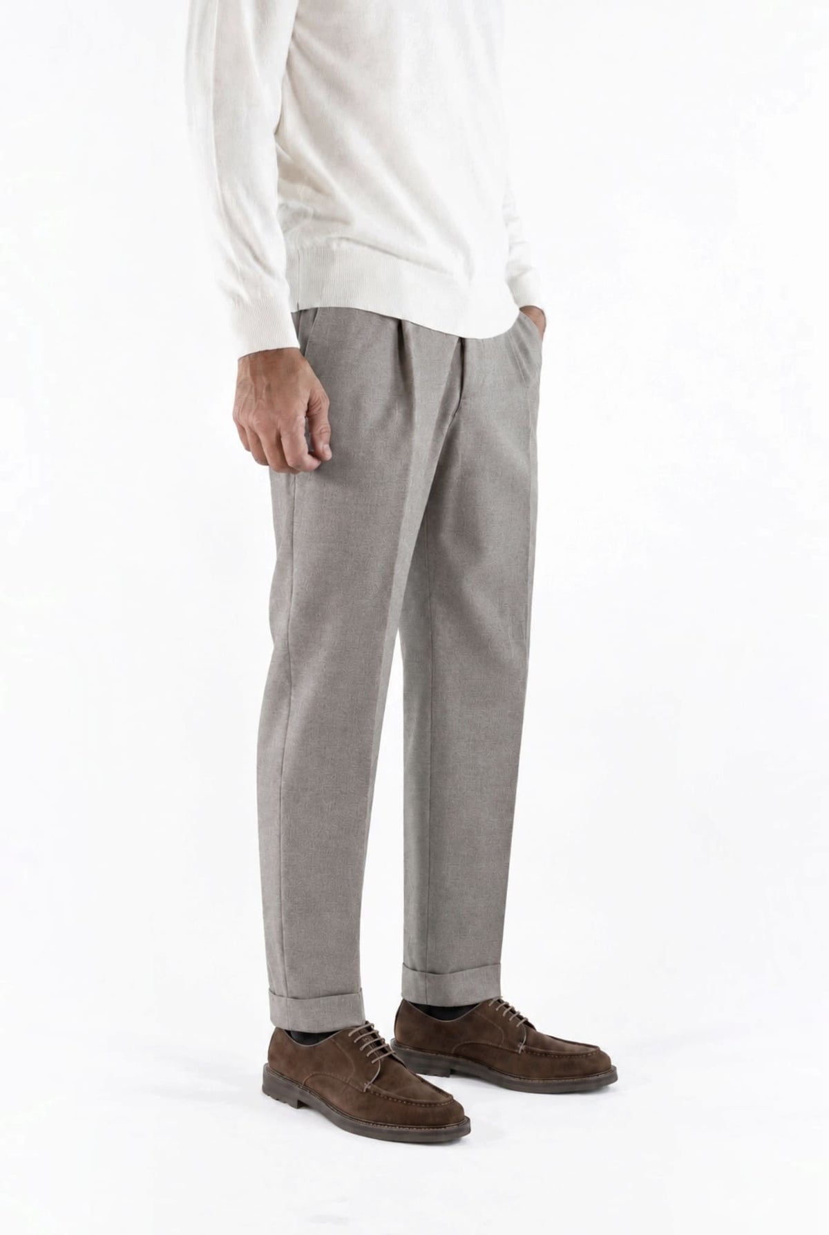 GUARINO Pantaloni Tessuto Jersely® Loro Piana Taupe