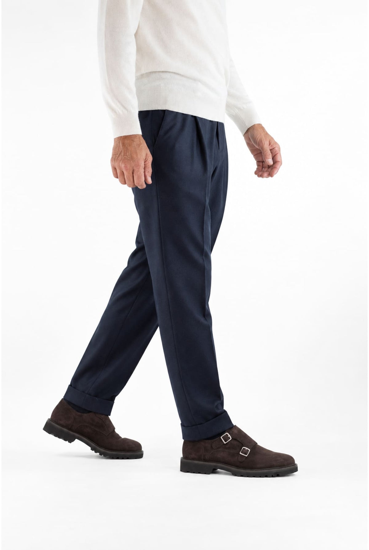 GUARINO Pantaloni Tessuto Jersely® Loro Piana Blu
