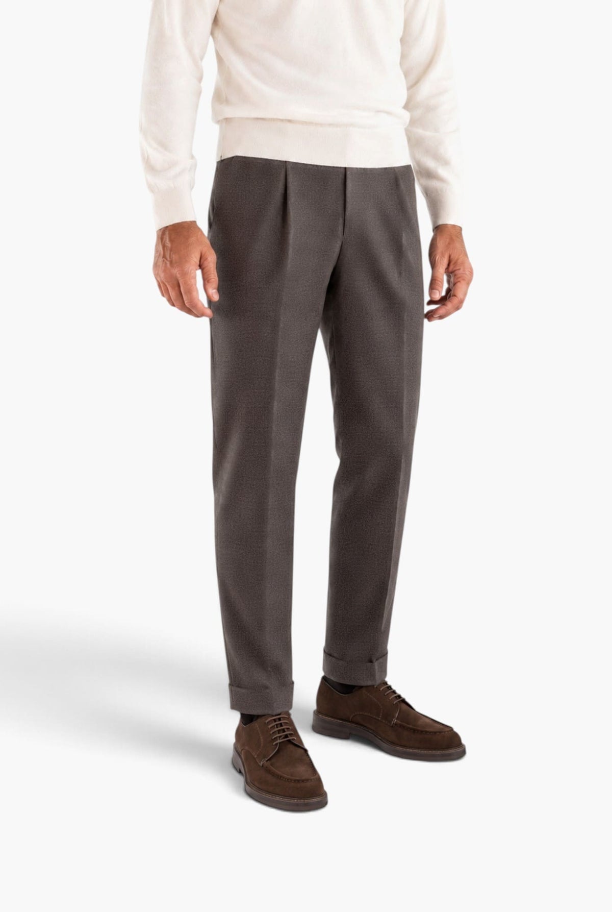 GUARINO Pantaloni Tessuto Jersely® Loro Piana Moro
