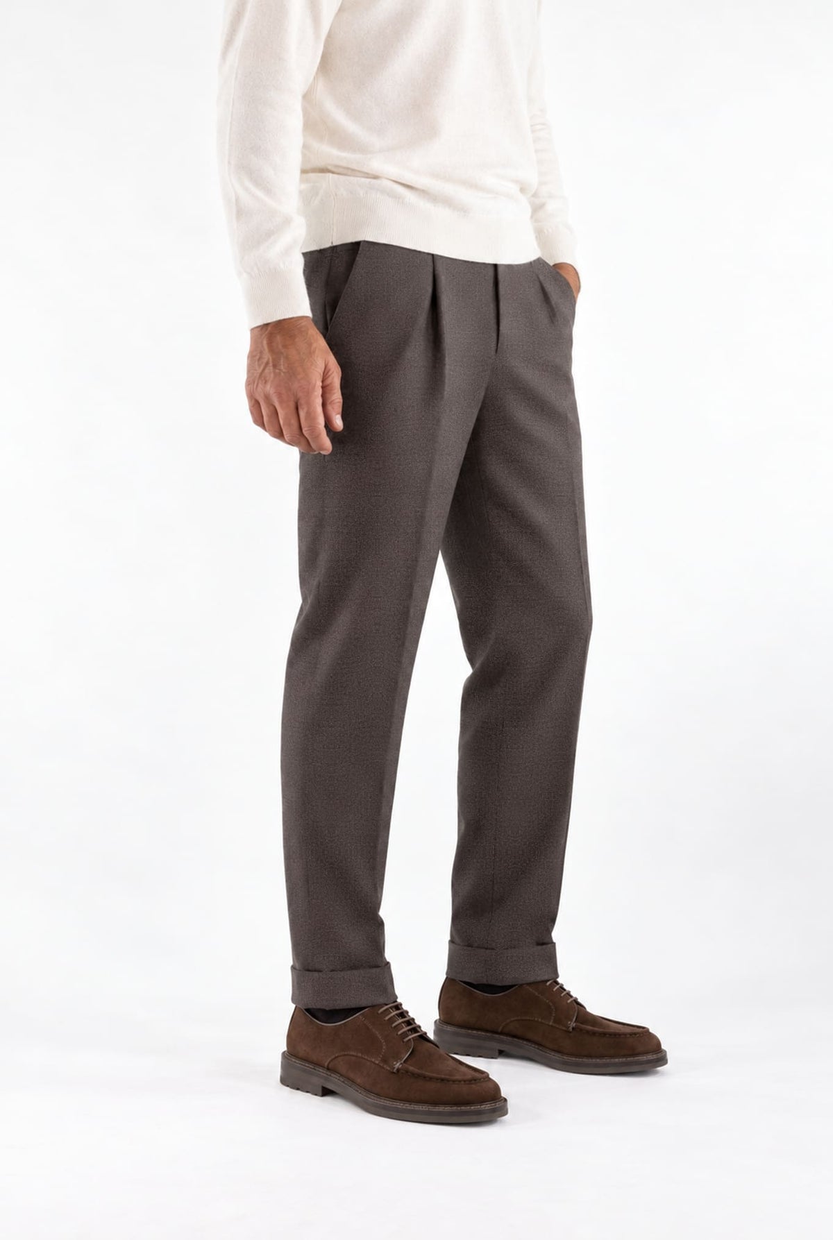 GUARINO Pantaloni Tessuto Jersely® Loro Piana Moro