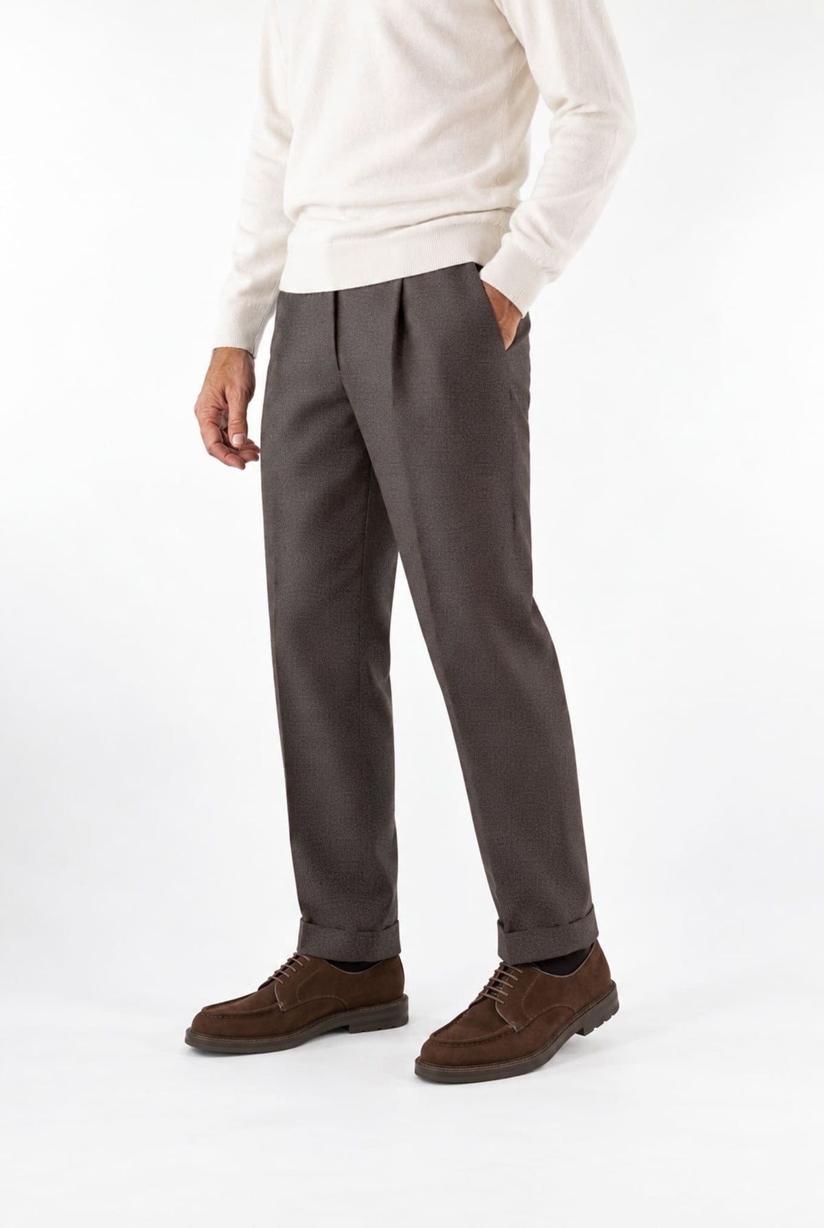 GUARINO Pantaloni Tessuto Jersely® Loro Piana Moro