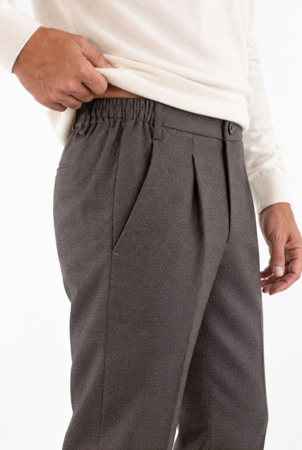 GUARINO Pantaloni Tessuto Jersely® Loro Piana Moro