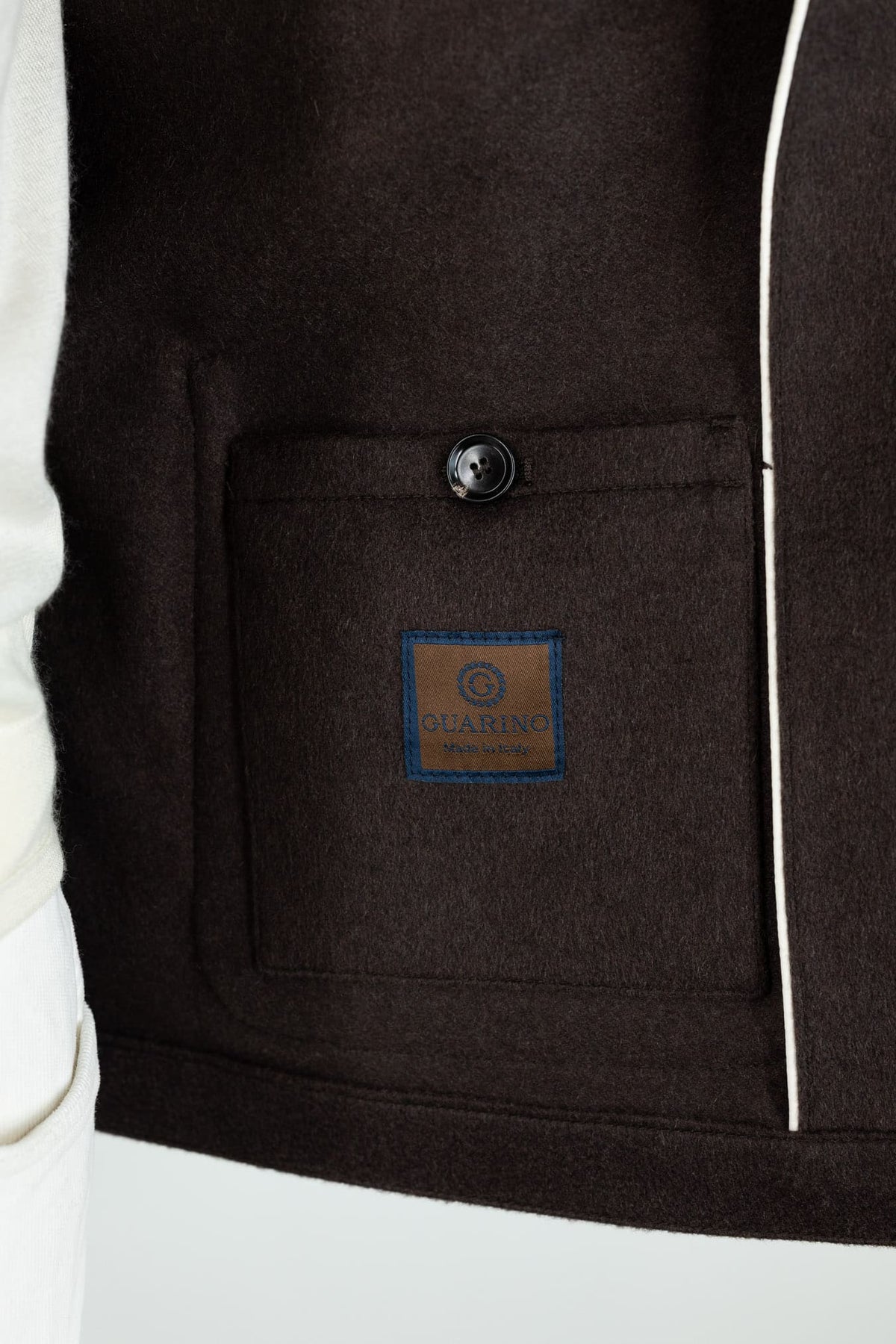 GUARINO Giacca Sportiva Cashmere Collo Coreano Moro