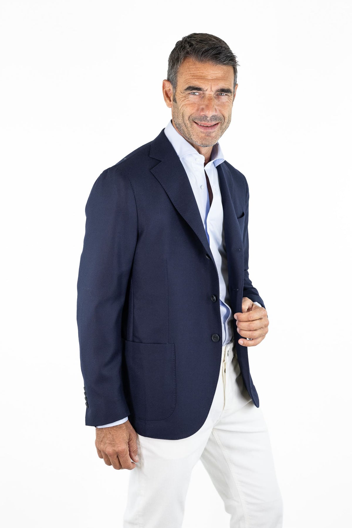 GUARINO Giacca Monopetto Lana Blu