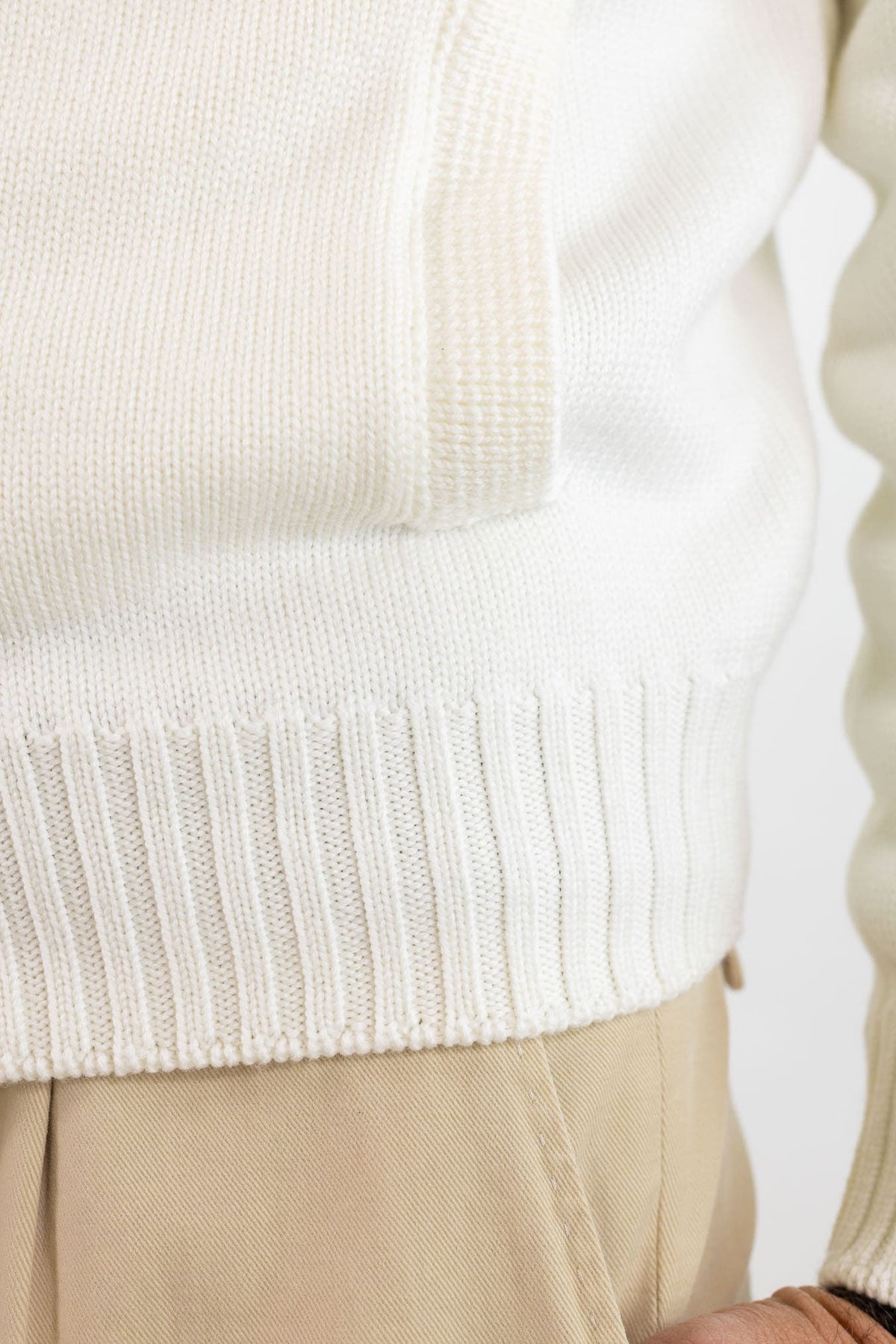GUARINO Cardigan Lana Merinos Bianco Panna