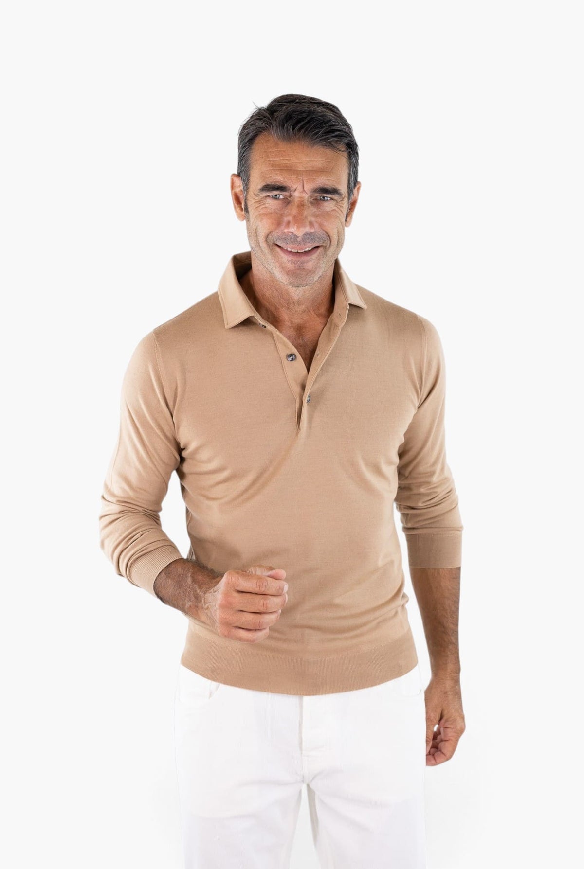 GUARINO Polo "Wish" Merinos 15.5 Micron Camel