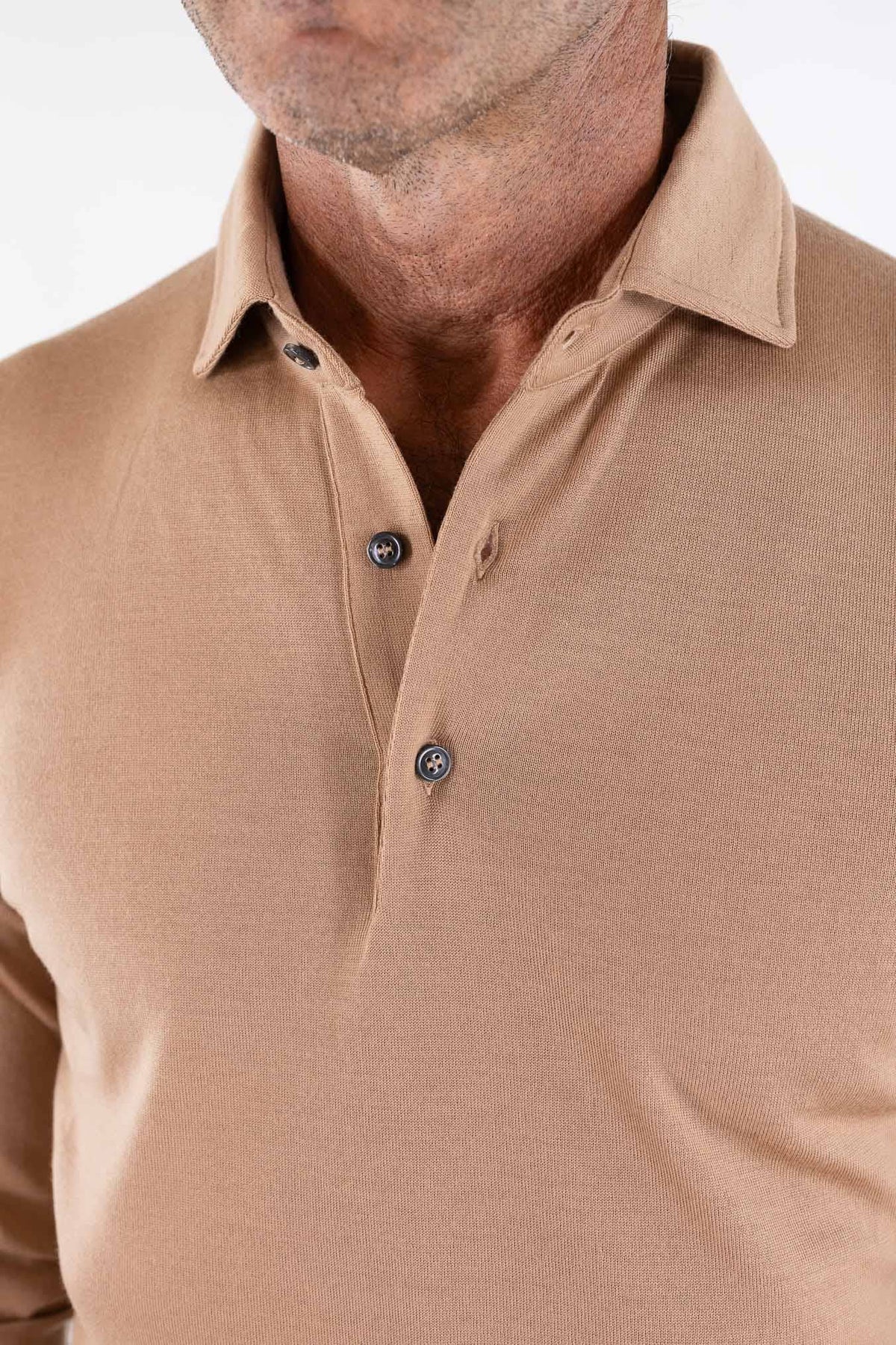 GUARINO Polo "Wish" Merinos 15.5 Micron Camel