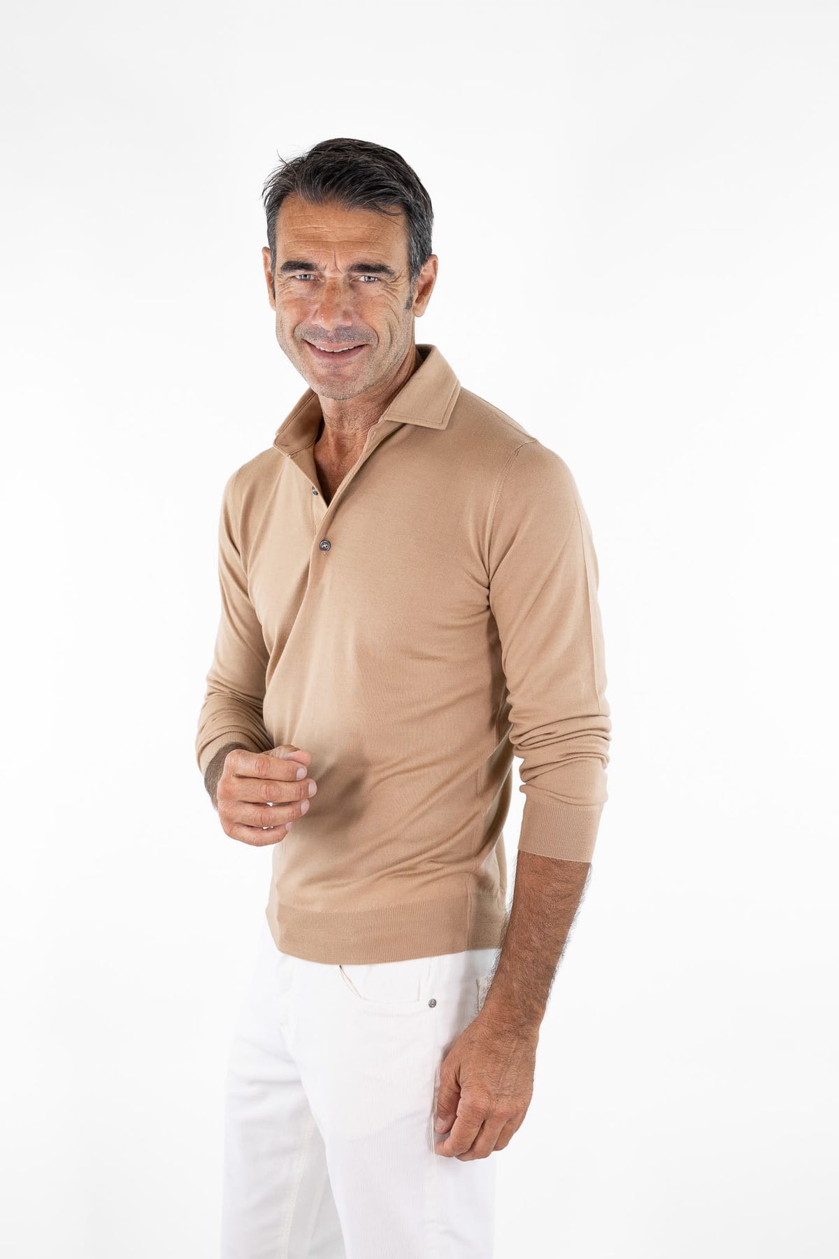GUARINO Polo "Wish" Merinos 15.5 Micron Camel
