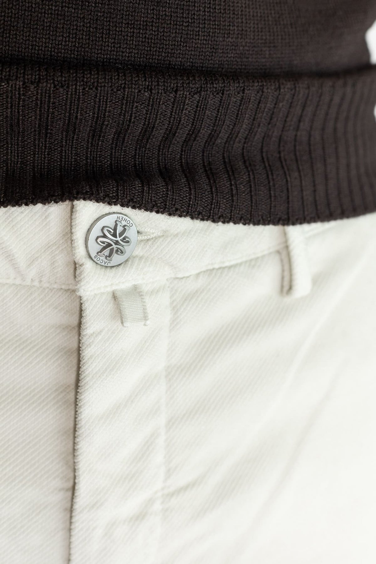 JACOB COHEN Pantaloni "Bobby" Diagonale Velluto Panna