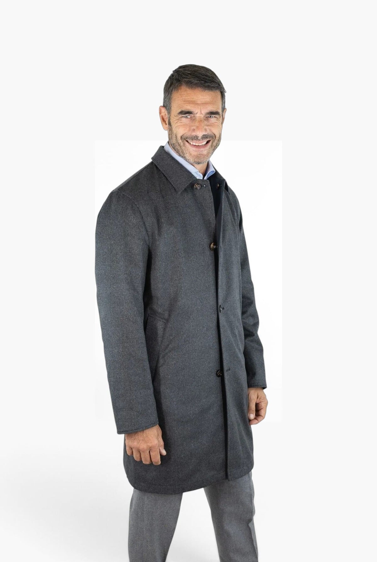 KIRED Cappotto Reversibile Principe di Galles Cashmere Nylon