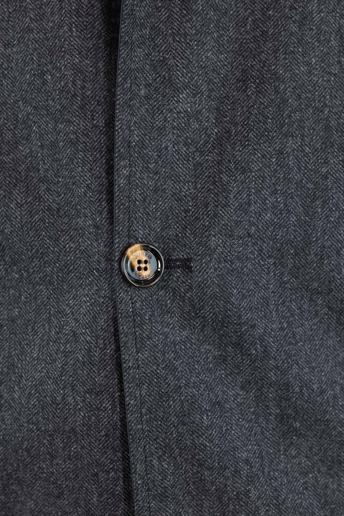 KIRED Cappotto Reversibile Lana Cashmere Spigato Grigio Scuro Nylon Blu