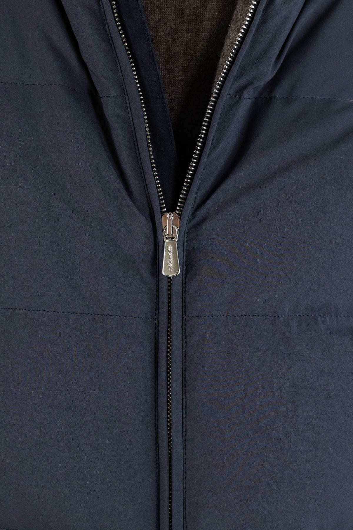 MANDELLI Piumino Cappuccio Foderato Cashmere Blu