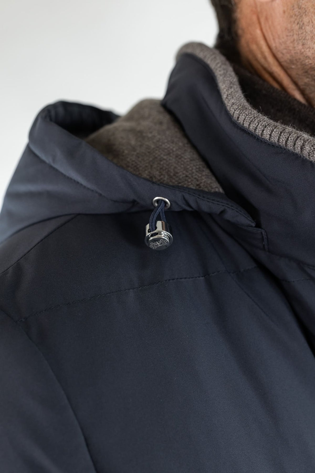 MANDELLI Piumino Cappuccio Foderato Cashmere Blu