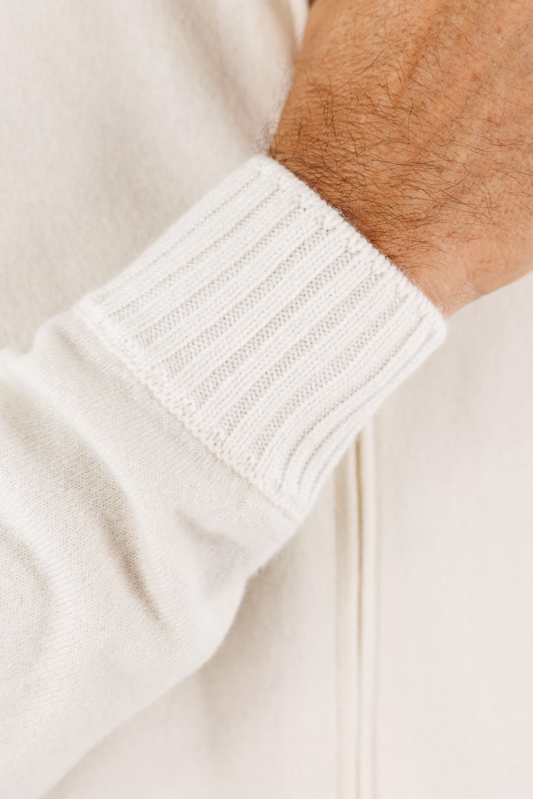MANDELLI Maglia Full Zip Cashmere Bianco Panna