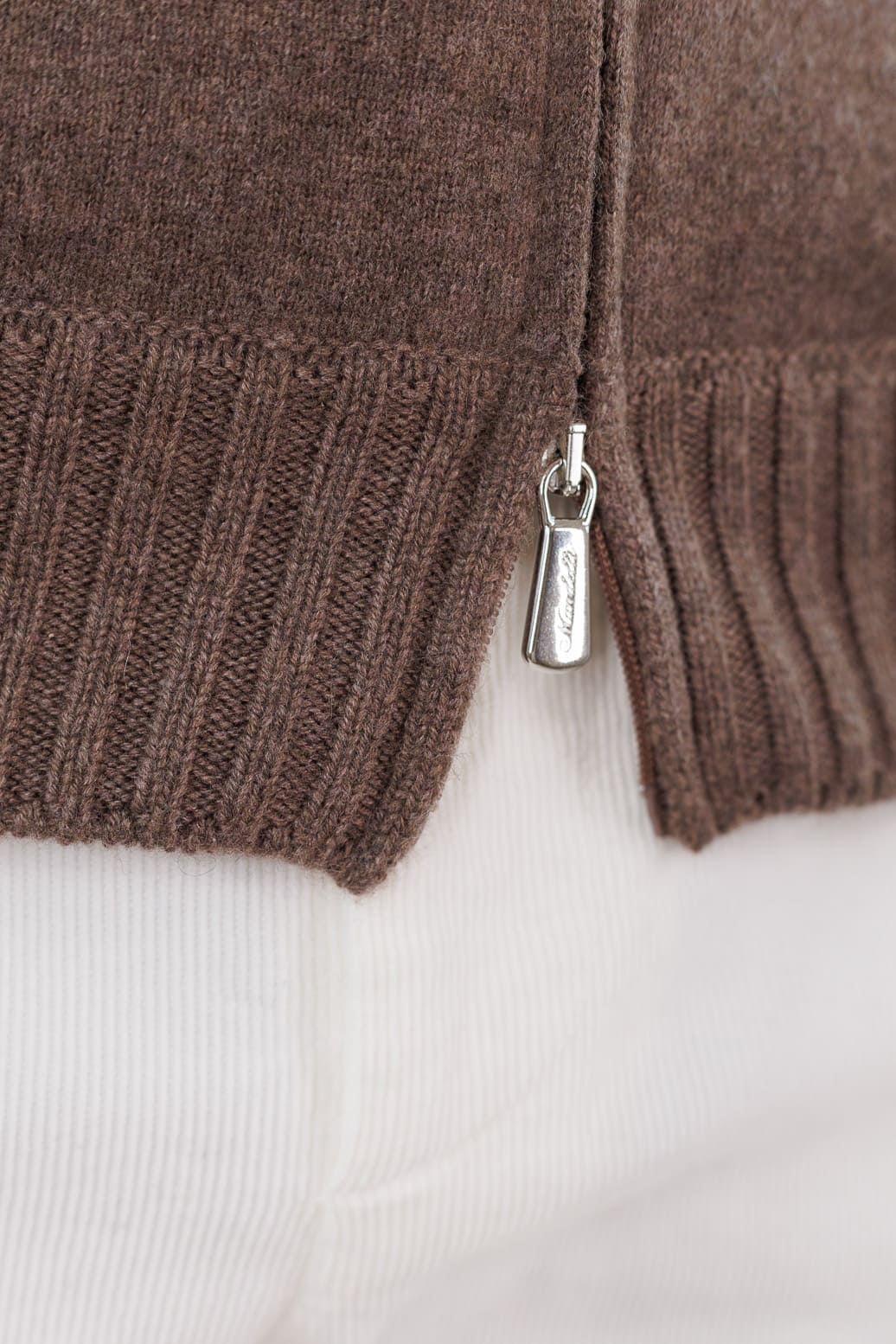 MANDELLI Maglia Full Zip Cashmere Tortora