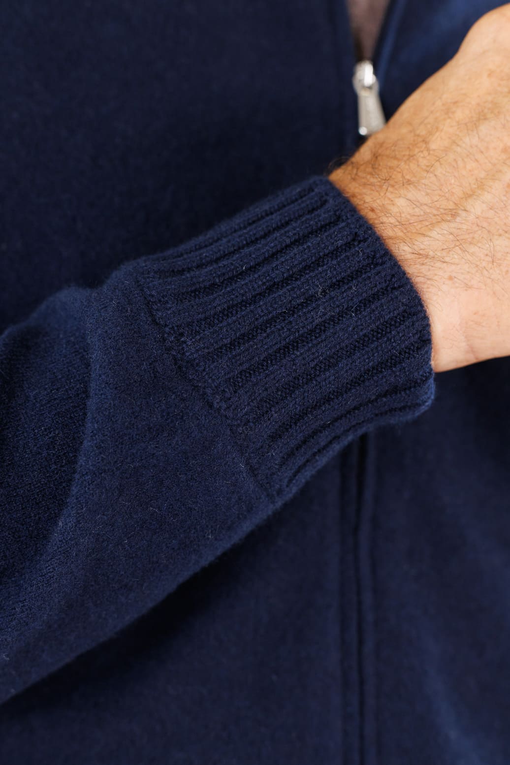 MANDELLI Maglia Full Zip Cashmere Blu Navy