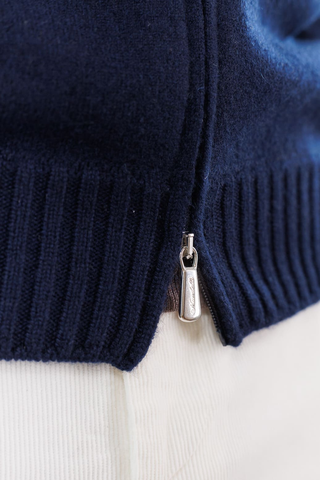 MANDELLI Maglia Full Zip Cashmere Blu Navy