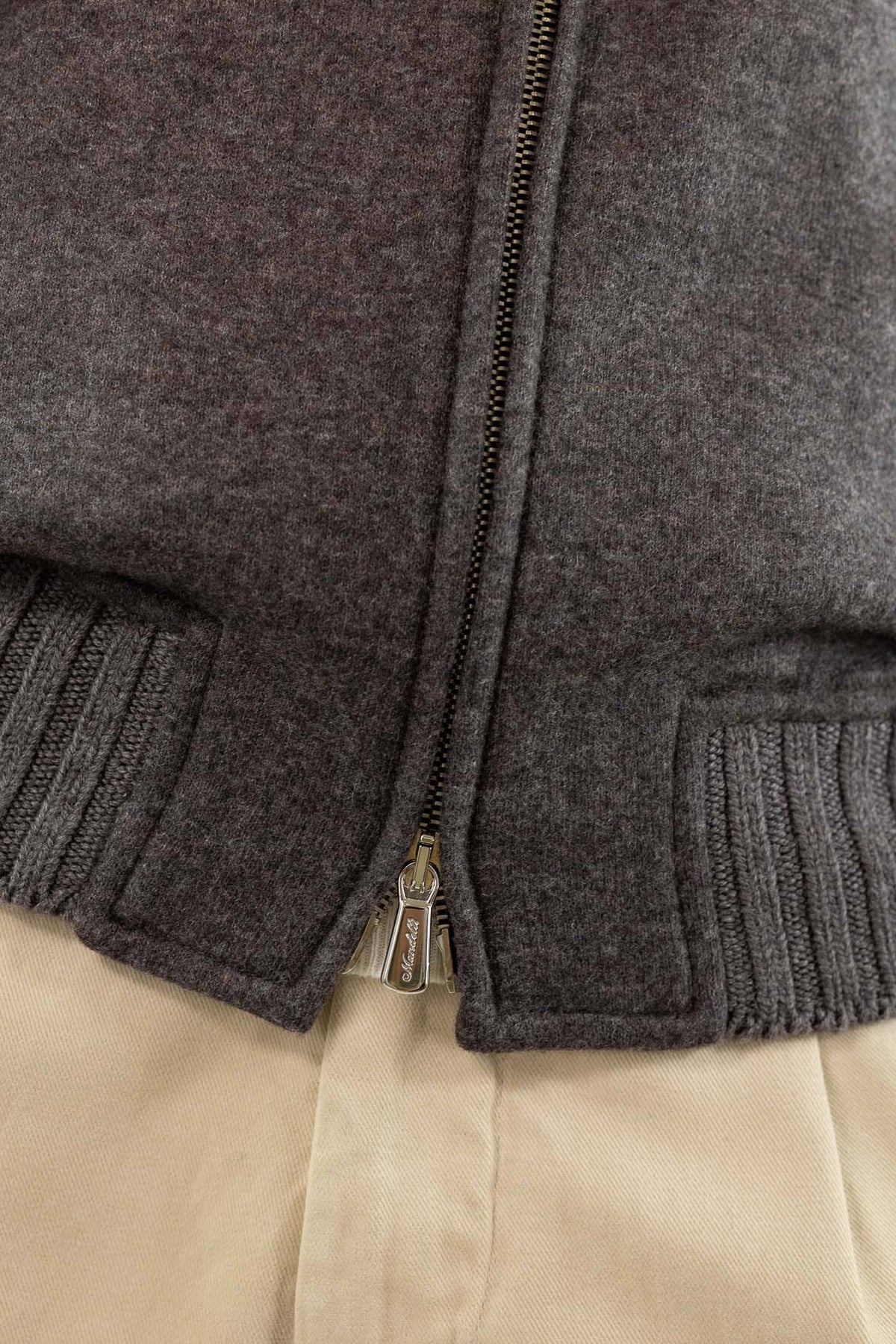 MANDELLI Giubbino Tessuto Loro Piana Cashmere Tortora