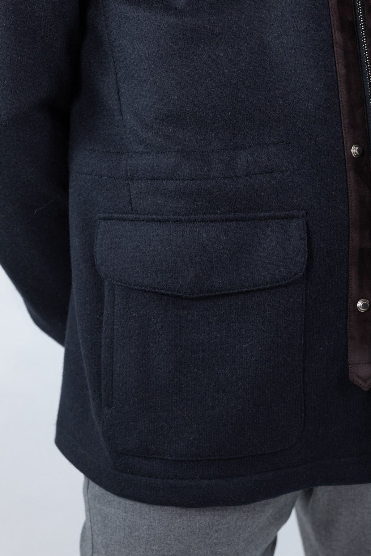 MANDELLI Field Jacket Jersey Cashmere Double Blu