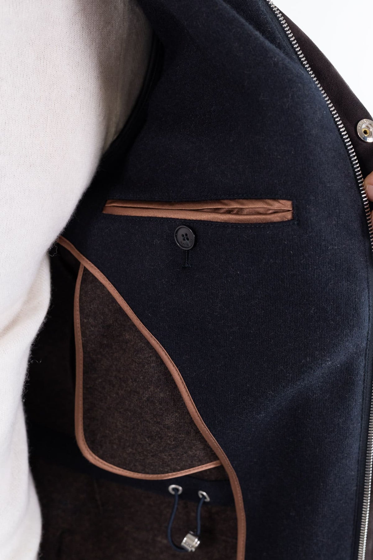 MANDELLI Field Jacket Jersey Cashmere Double Blu