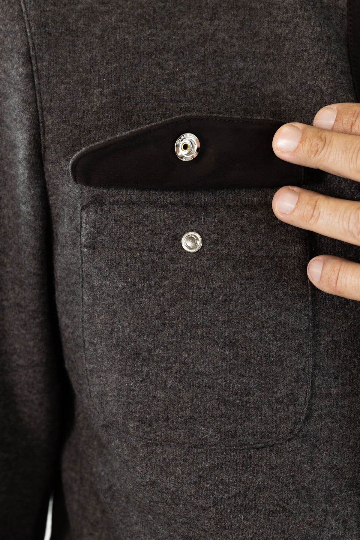 MANDELLI Field Jacket Jersey Cashmere Double Tortora
