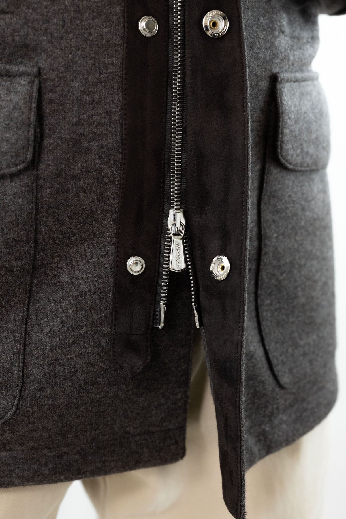 MANDELLI Field Jacket Jersey Cashmere Double Tortora