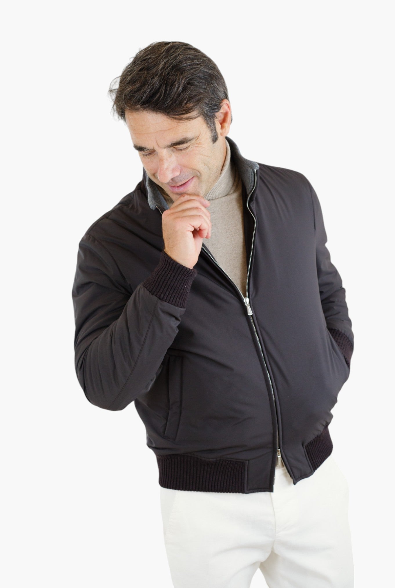 MANDELLI Giubbino Airstop Cashmere Loro Piana Marrone