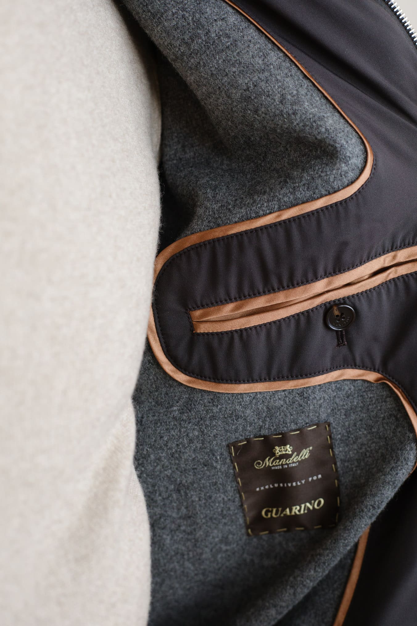 MANDELLI Giubbino Airstop Cashmere Loro Piana Marrone