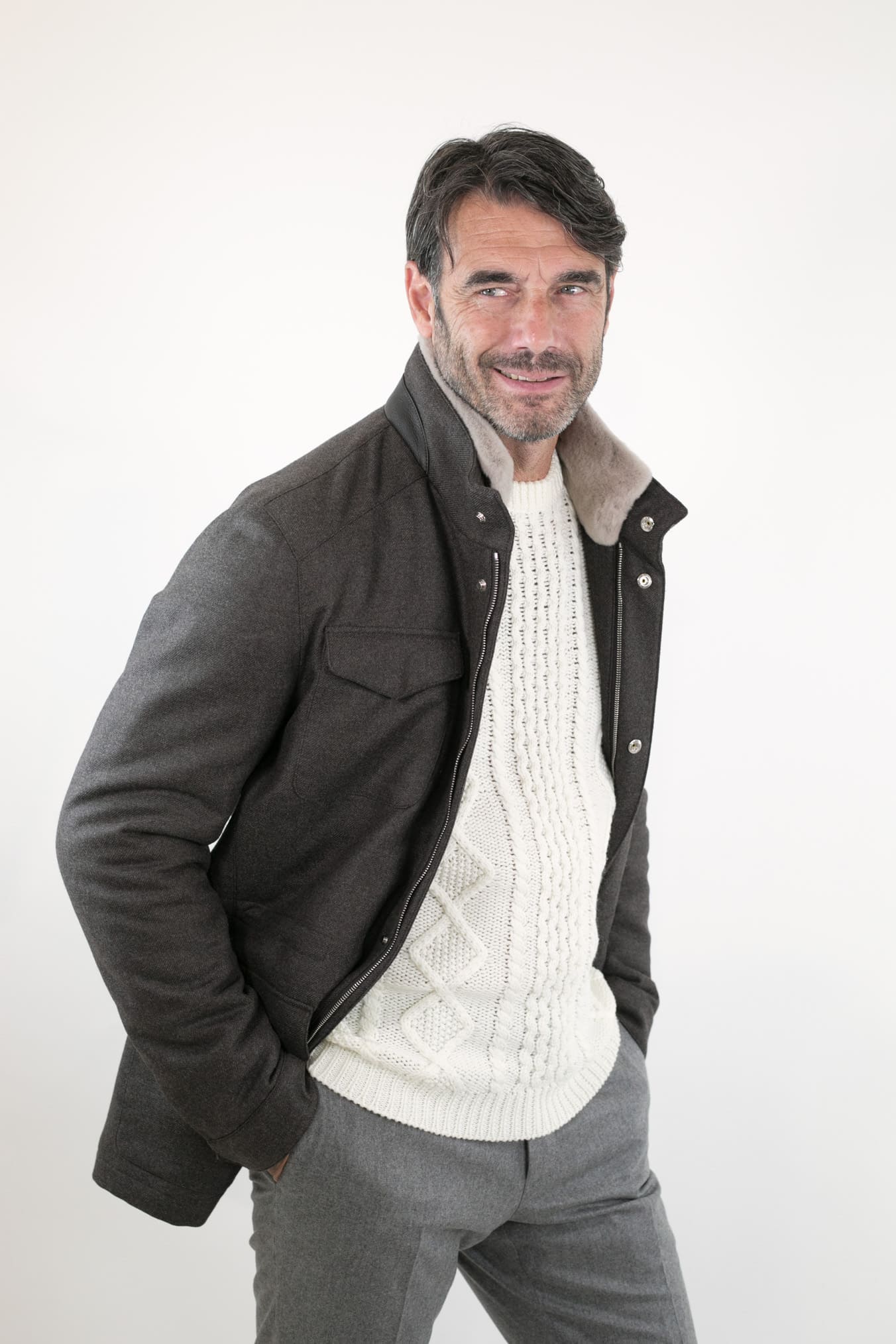 MANDELLI Field Jacket Storm System Loro Piana Marrone