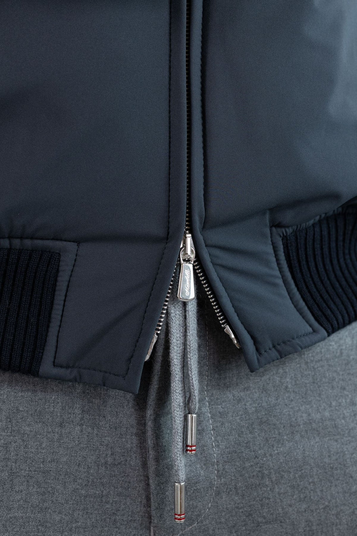 MANDELLI Giubbino Airstop Cashmere Tessuto Loro Piana Blu