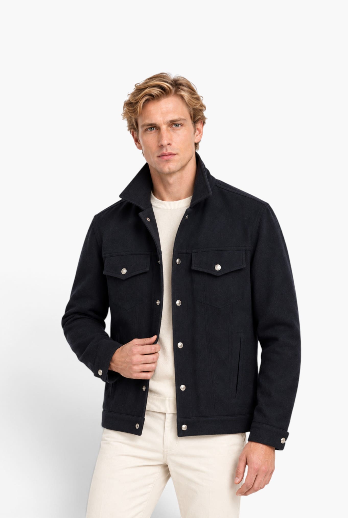 MANTO Giubbino Cashmere "Vesper" Blu Scuro