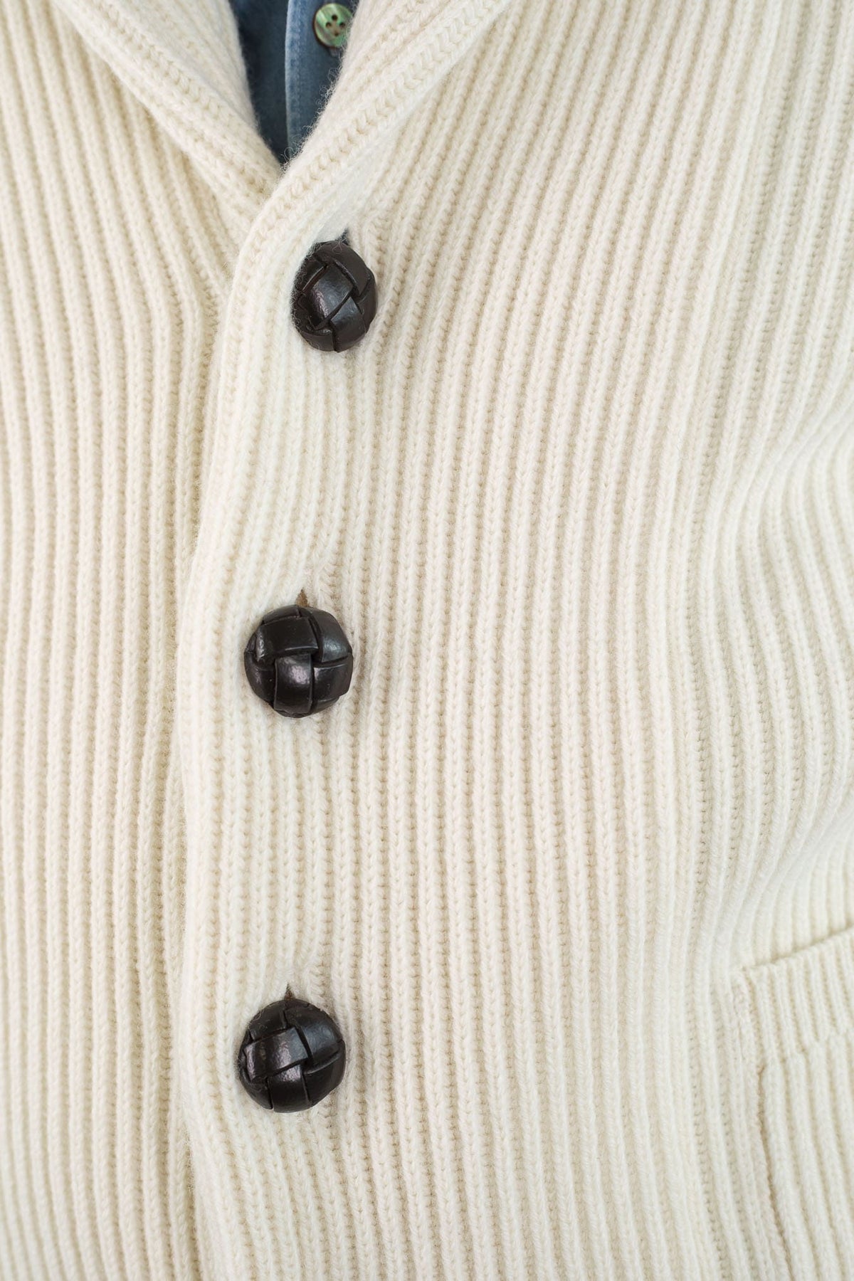 MC GEORGE OF SCOTLAND Cardigan Sciallato Lana Cashmere Bianco