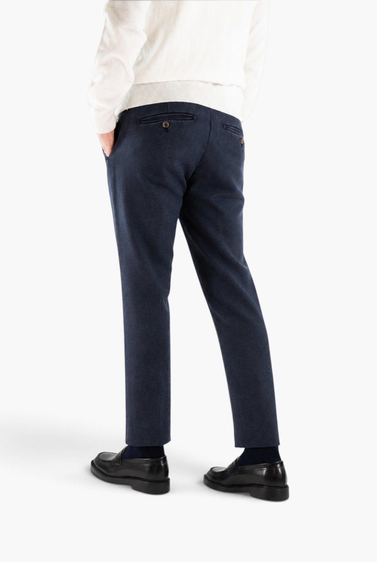 MYTHS Pantaloni Lana Washed Blu Scuro