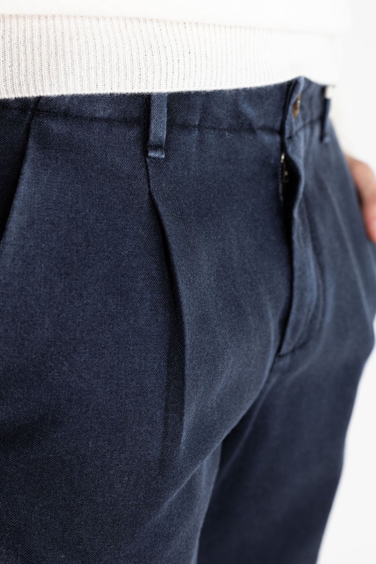 MYTHS Pantaloni Lana Washed Blu Scuro