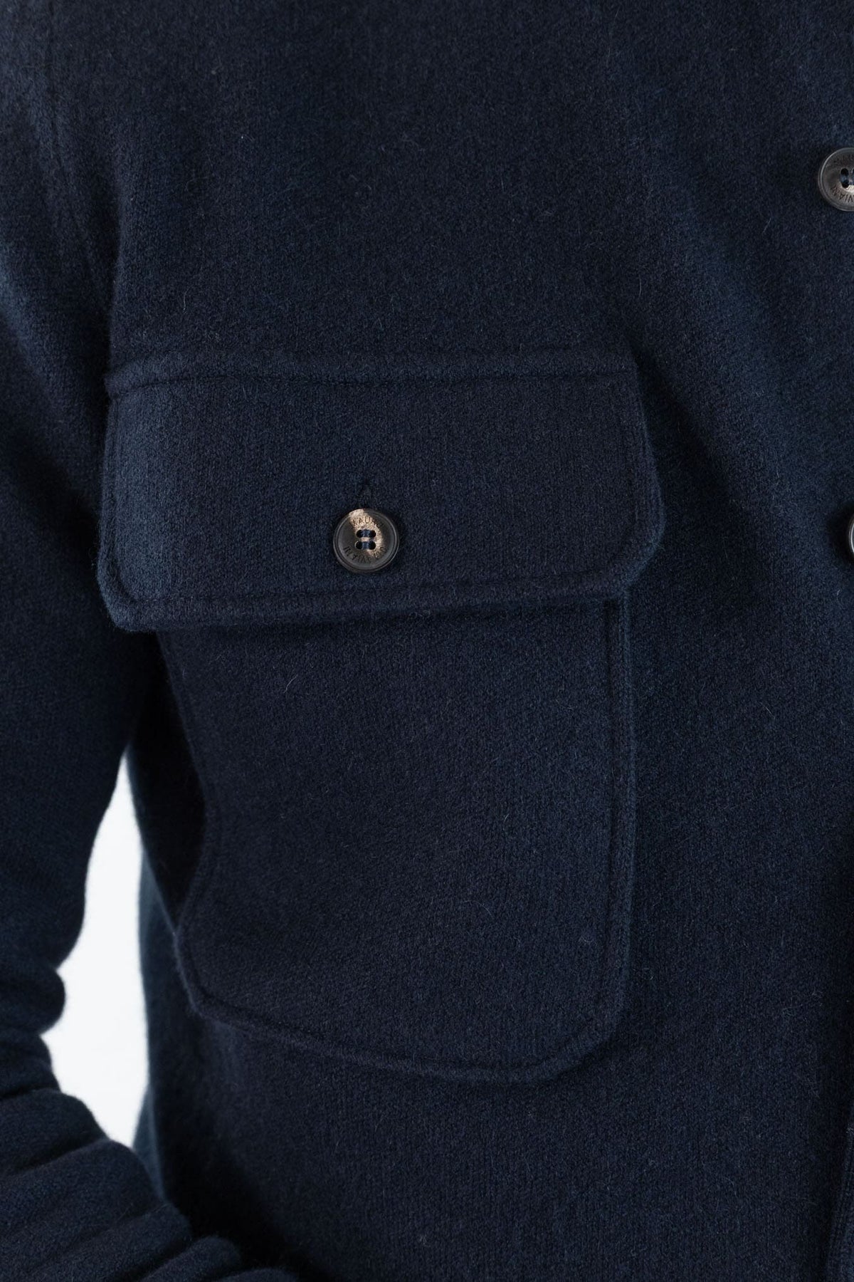 OTTAVIANI Overshirt Cashmere Interlock Blu Scuro