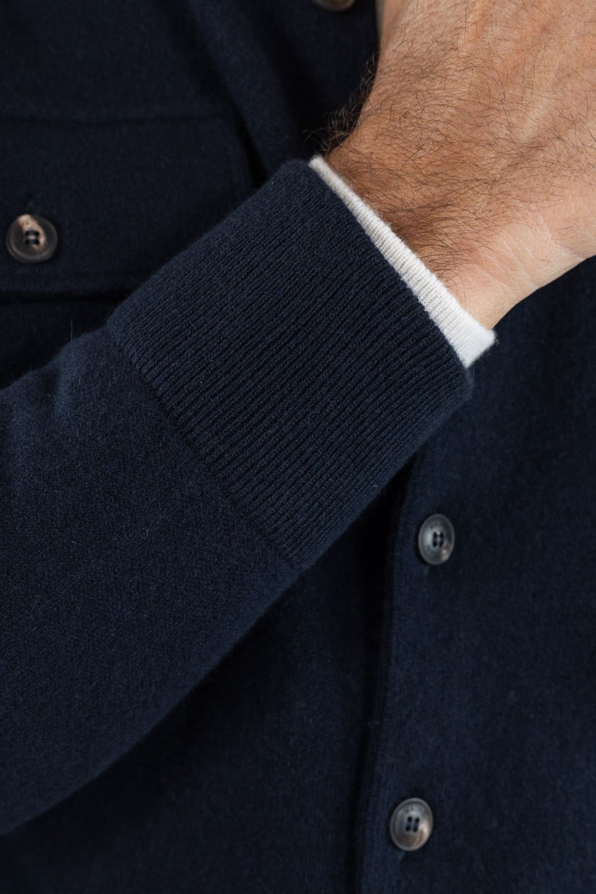OTTAVIANI Overshirt Cashmere Interlock Blu Scuro
