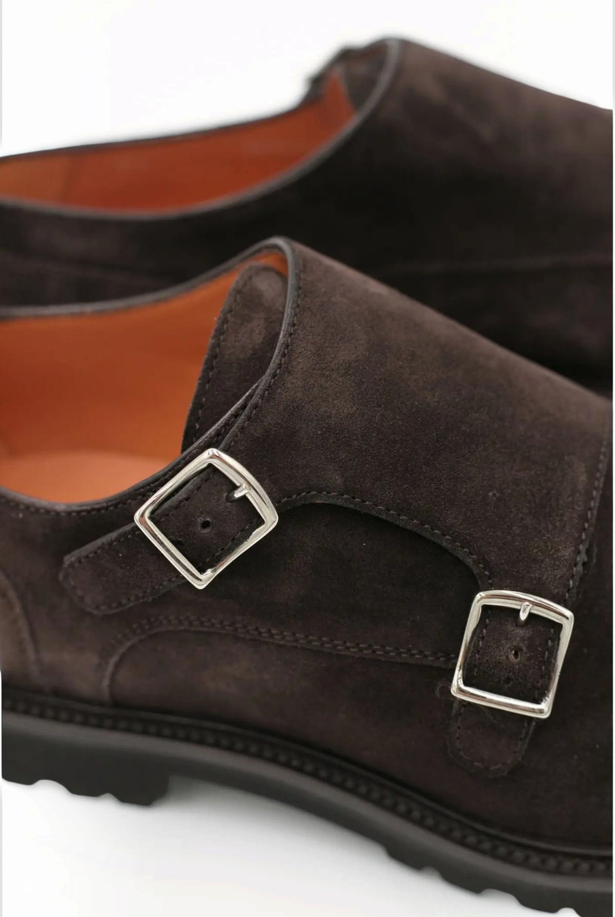 PELLETTIERI DI PARMA Scarpe Doppia Fibbia Suede Testa di Moro
