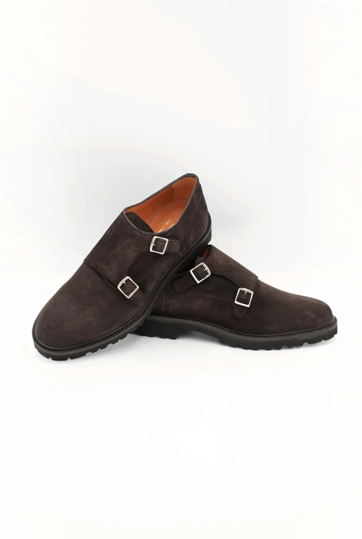 PELLETTIERI DI PARMA Scarpe Doppia Fibbia Suede Testa di Moro