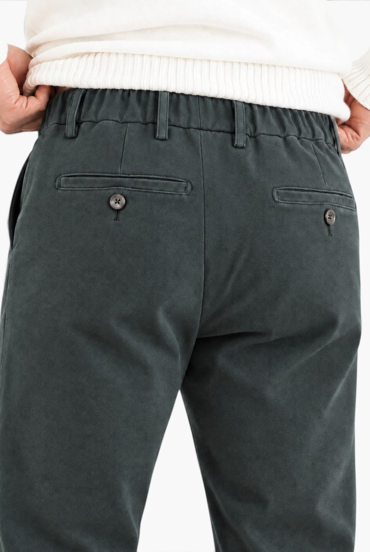 PESCAROLO Pantaloni Fustagno "Evo" Cotone Seta Verde