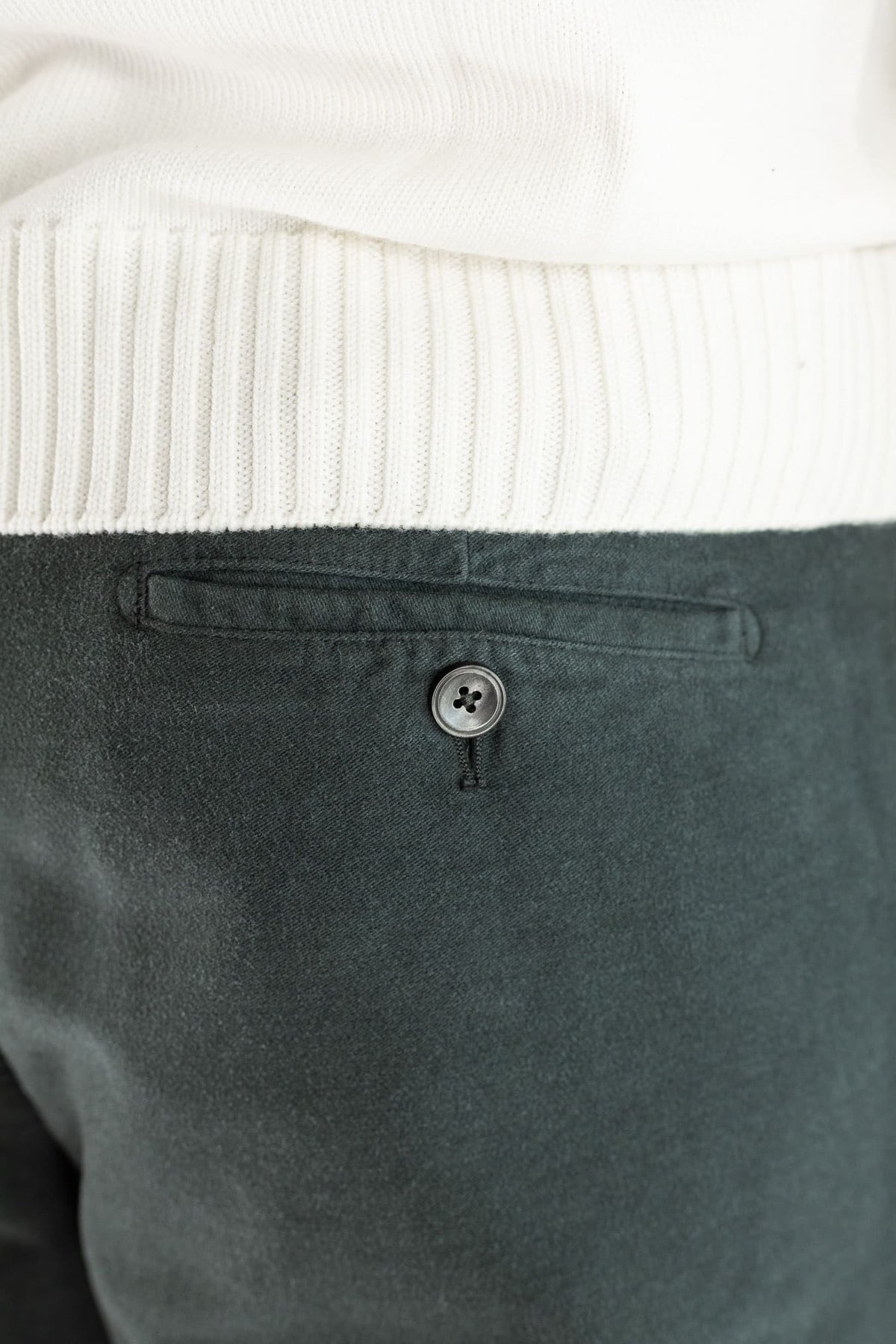 PESCAROLO Pantaloni Fustagno "Evo" Cotone Seta Verde