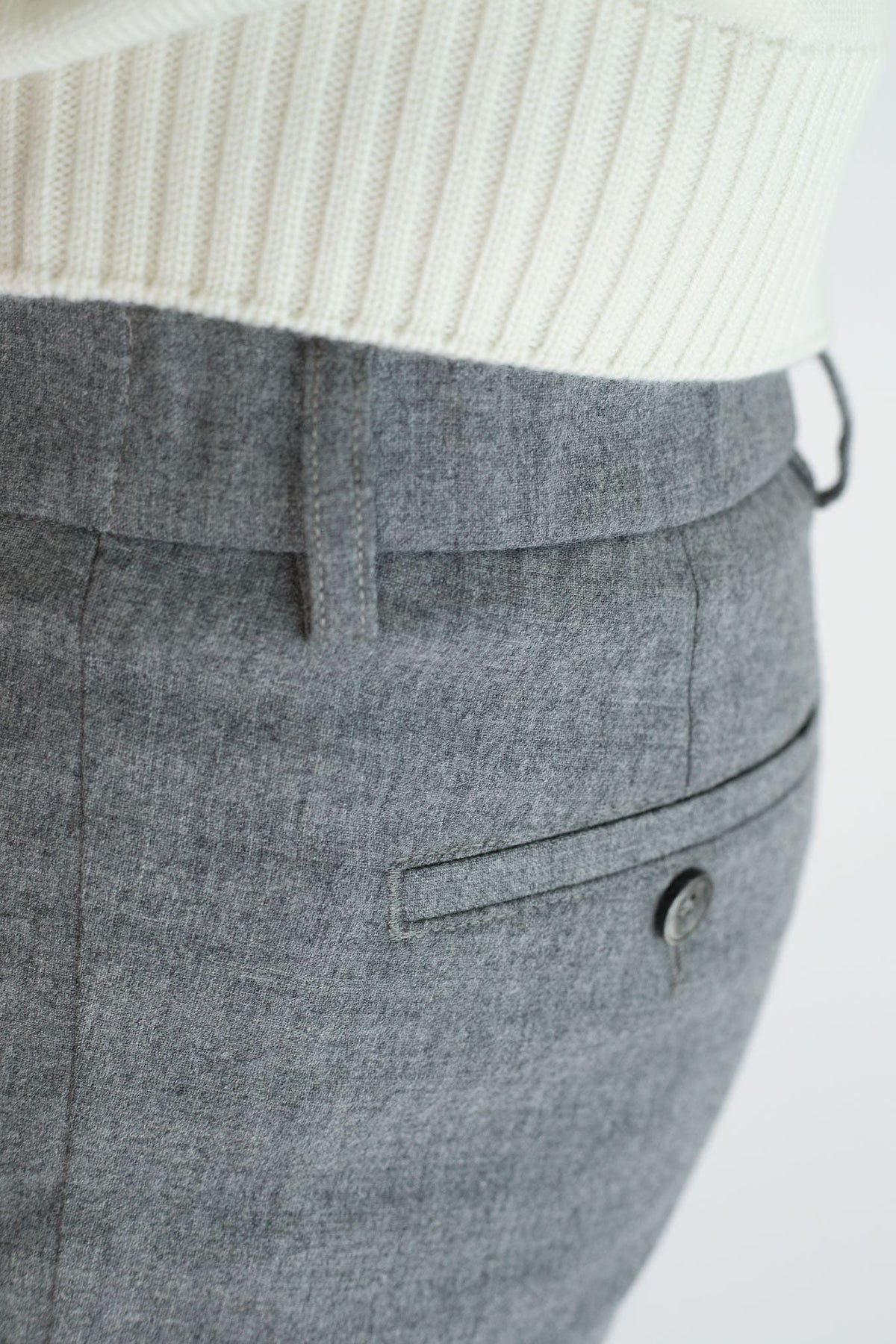 PESCAROLO Pantaloni "Evo" Lana Cashmere Grigio Chiaro