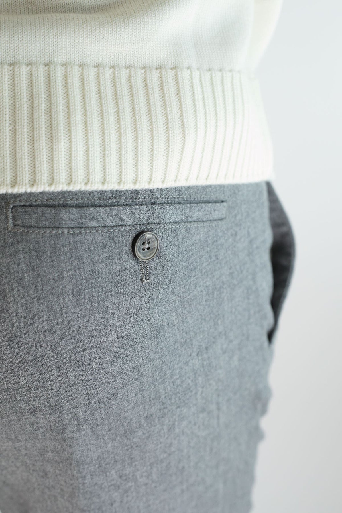 PESCAROLO Pantaloni "Evo" Lana Cashmere Grigio Chiaro