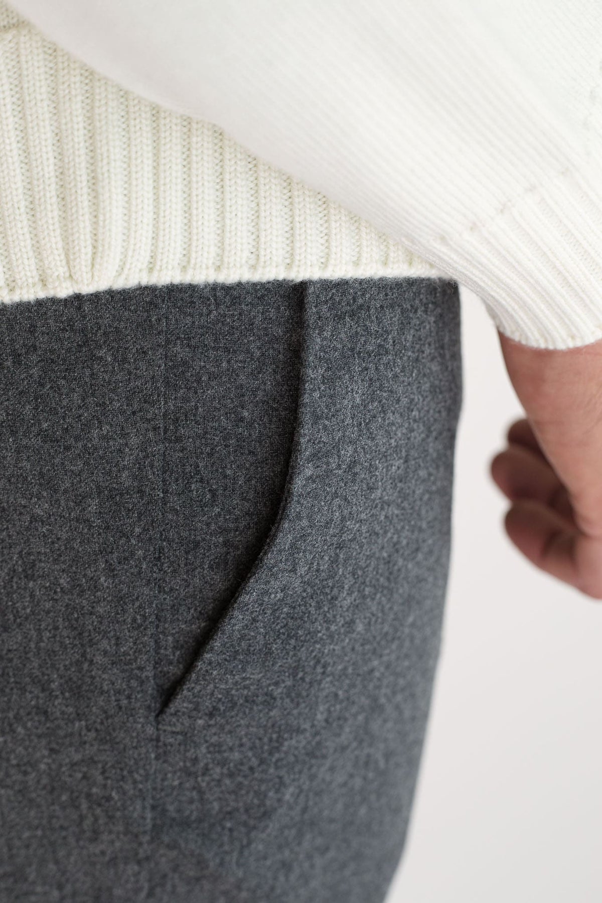 PESCAROLO Pantaloni "Evo" Lana Cashmere Grigio Medio