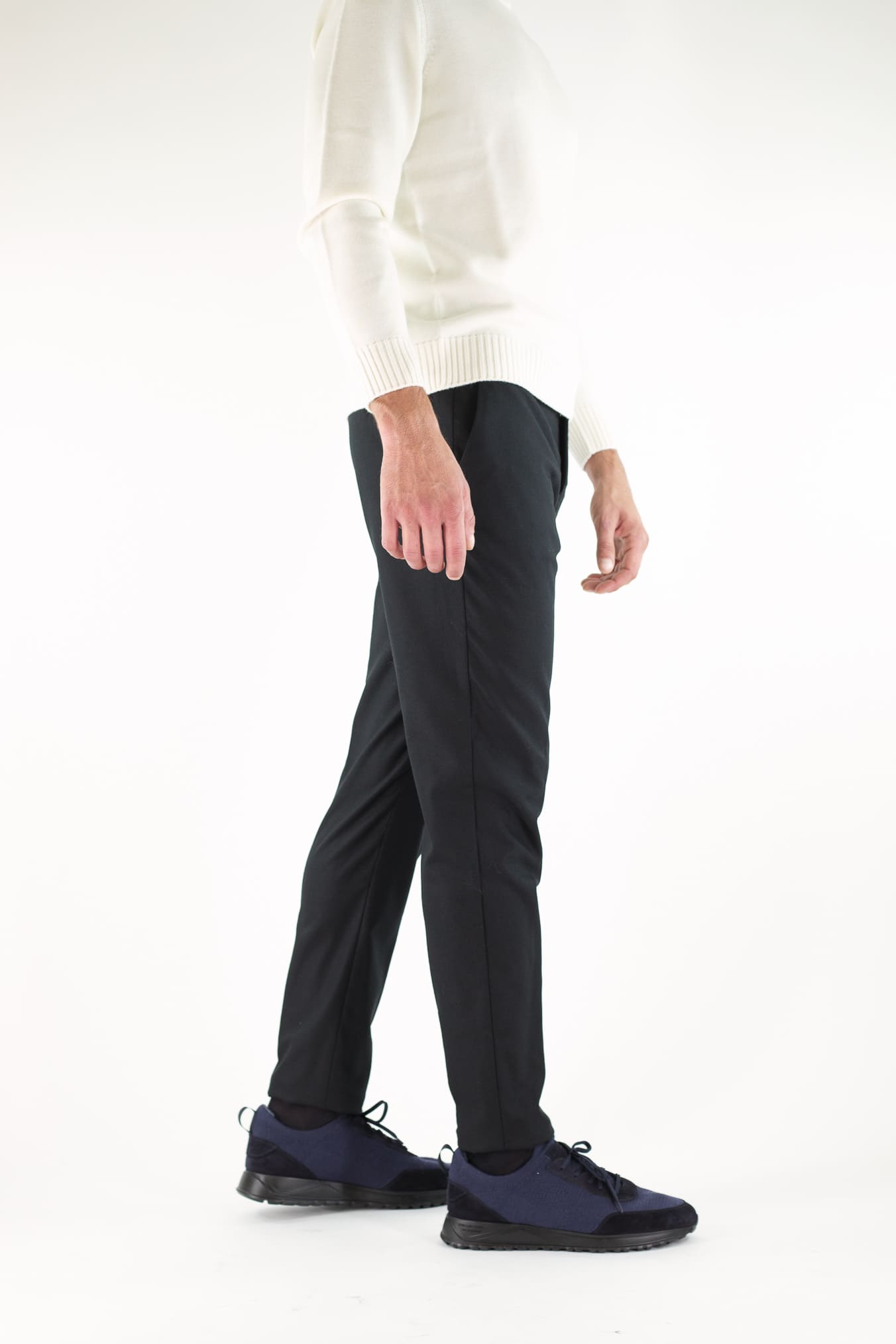 PESCAROLO Pantaloni "Evo" Lana Cashmere Nero