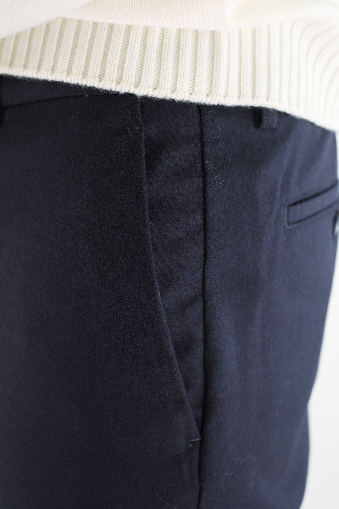PESCAROLO Pantaloni "Evo" Lana Cashmere Blu Scuro