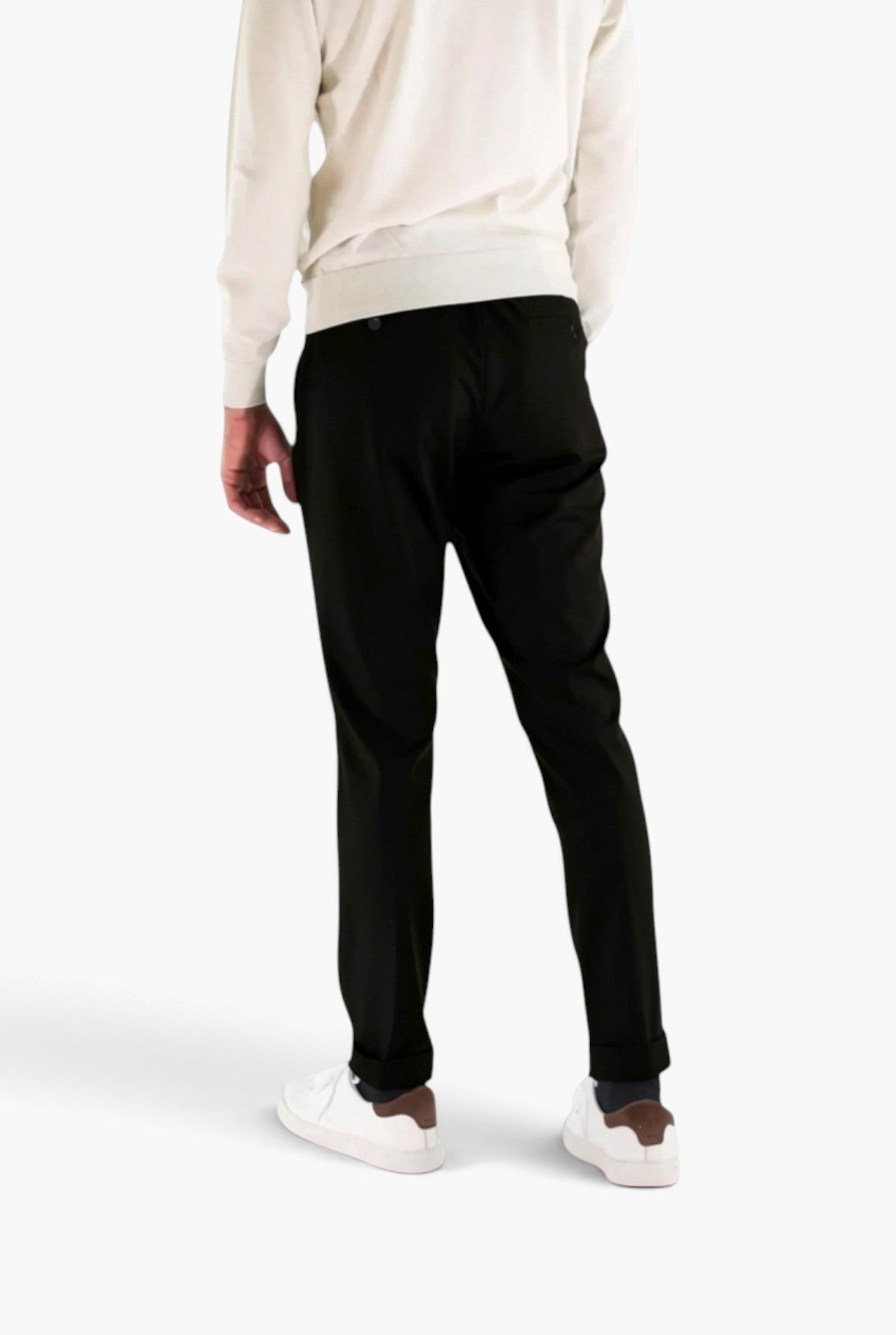 PESCAROLO Pantaloni Cashmere "Manu" Coulisse Removibile Nero
