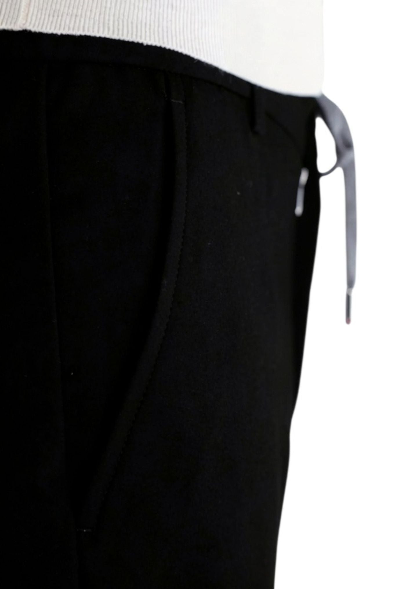 PESCAROLO Pantaloni Cashmere "Manu" Coulisse Removibile Nero